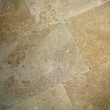 Terrassenplatten aus Travertin, dunkler Naturstein, TRAVERTIN DARK MIX, glatte Oberfläche, für Garten- und Terrassenbeläge