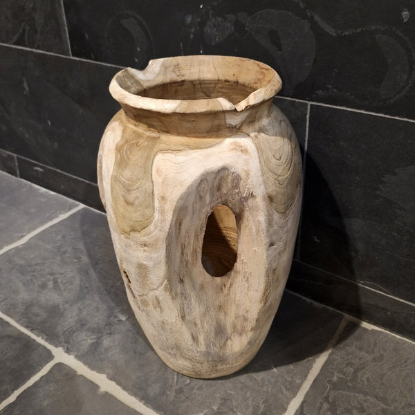 Vase aus recyceltem Teakholz, 40 cm hoch - Vase aus recyceltem Teakholz, 40 cm hoch - Vase 4 - Badgestaltung | Afrika Naturstein GmbH - Vase aus recyceltem Teakholz, 40 cm hoch - Vase 4 - Badgestaltung | Afrika Naturstein