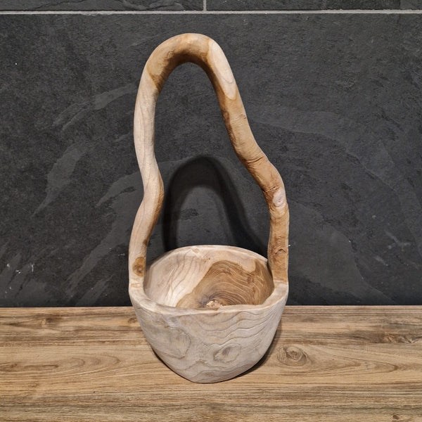  - Kleines Dekokörbchen aus Teakholz - Körbchen 4 - Badgestaltung | Afrika Naturstein