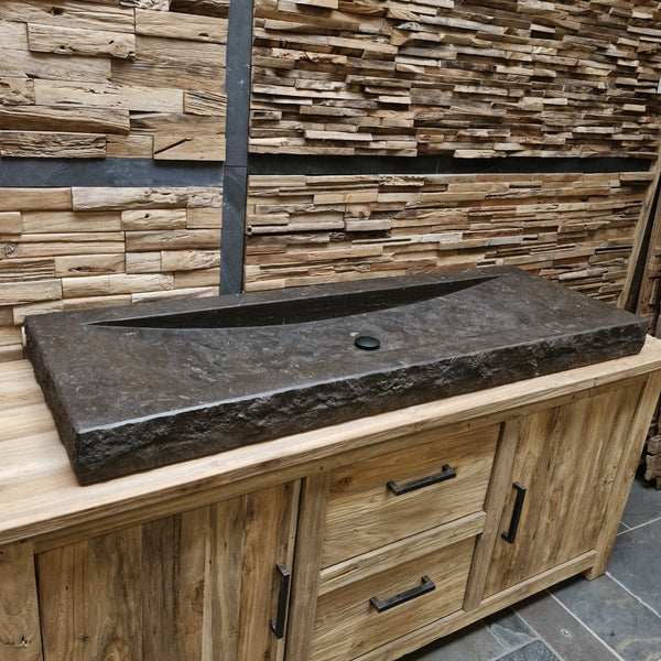  - BILBAO Waschtisch Blaustein Roh - 146 x 50 x 10cm - Badgestaltung | Afrika Naturstein