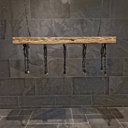  - Hängelampe METALLSPULE - 160 x 26 x 52 cm - 3 Lampen - Badgestaltung | Afrika Naturstein