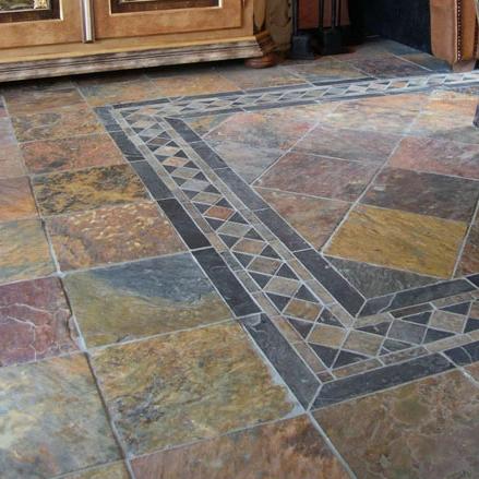 Natürliche Schieferfliesen von AFRIKA MULTICOLOR, gesägt, für Boden- und Wandgestaltung, detailreiche Naturstein-Optik