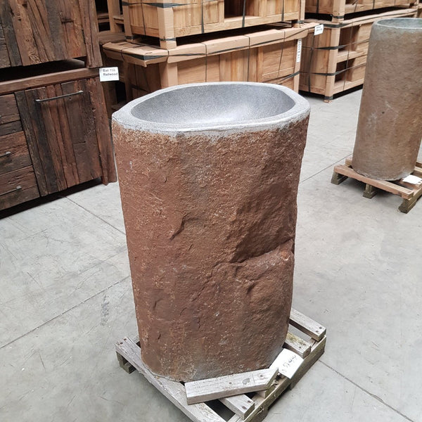  - RHODOS Standwaschbecken Flussstein 57 x 49 x 90 cm SD - Badgestaltung | Afrika Naturstein