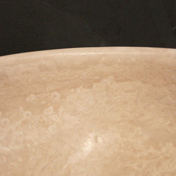  - MOSKAU | rundes Waschbecken | Travertin glatt - Ø 35 cm - Badgestaltung | Afrika Naturstein