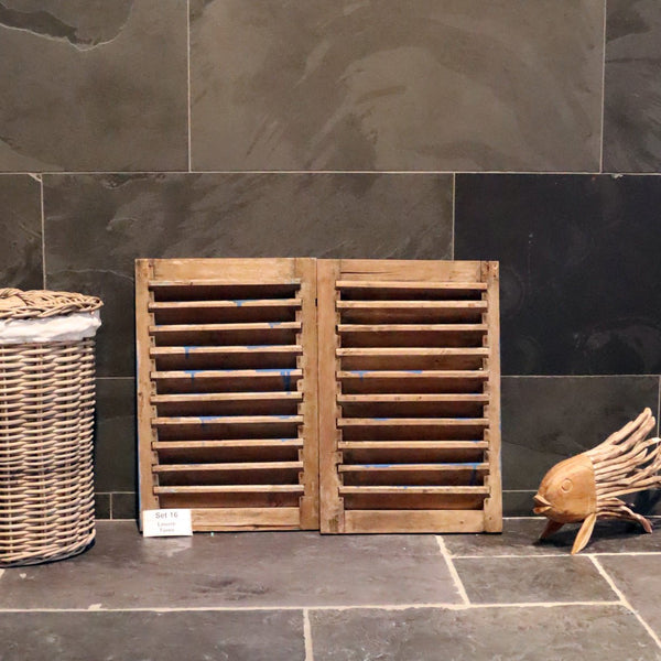  - Louvre Türen in vielen Größen - Set 16 (B40 x H60 x T3 cm) - Badgestaltung | Afrika Naturstein