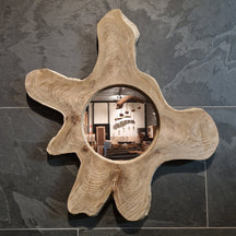 Wandspiegel Badspiegel aus recyceltem Teakholz, verschiedene Größen, für stilvolle Badgestaltung, von Baumstumpf.