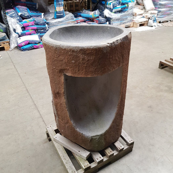  - RHODOS Standwaschbecken Flussstein 57 x 49 x 90 cm SD - Badgestaltung | Afrika Naturstein