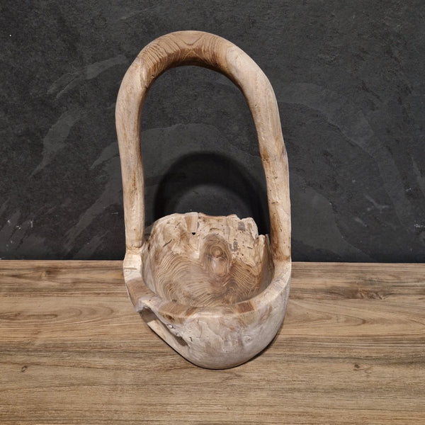  - Kleines Dekokörbchen aus Teakholz - Körbchen 4 - Badgestaltung | Afrika Naturstein
