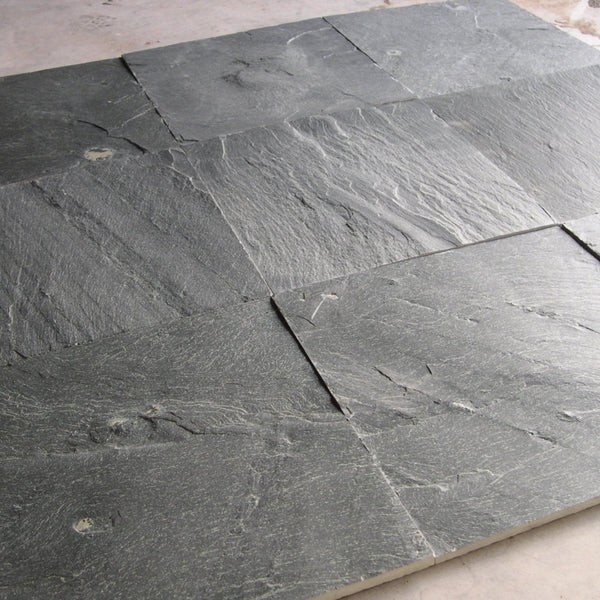 Naturstein - Fliesen - Wandfliesen - Bodenfliesen - Schiefer - Anthrazit - Green - 01 - Muster | Schieferfliesen | ANTHRAZIT GREEN - ca. 20 x 20 cm - Muster | Afrika Naturstein