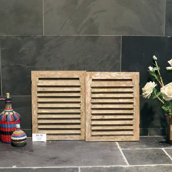  - Louvre Türen in vielen Größen - Set 18 (B40 x H50 x T3 cm) - Badgestaltung | Afrika Naturstein