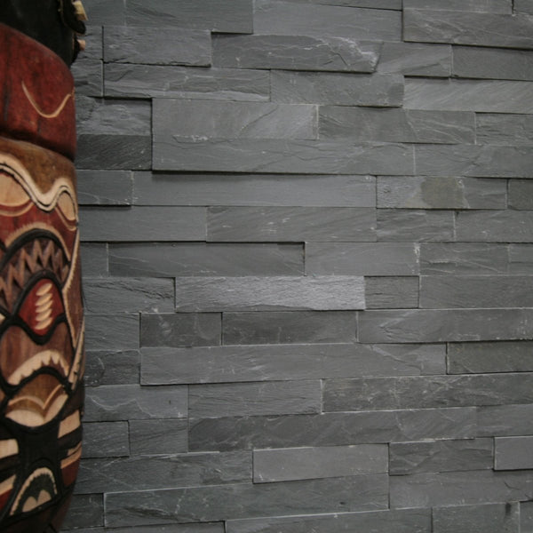 Verblender - Wandverblender - Wandverkleidung - Riemchen - Naturstein - Echtstein - Schiefer - Grey - 10 - Muster | Naturstein Verblender | SCHIEFER GREY - ca. 15 x 15 - 20 cm - Muster | Afrika Naturstein