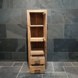  - TIMOR 3 Hochschrank 50 x 40 x 160 cm - Rechts drehende Tür - Badgestaltung | Afrika Naturstein