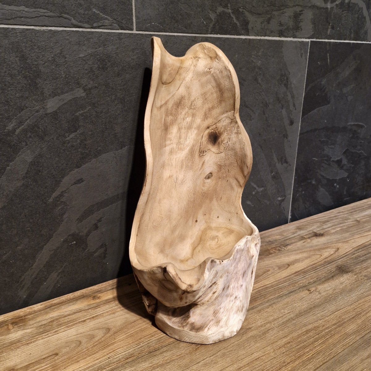 Recycelte Teakholz Badgestaltung von Körbchen in verschiedenen Größen, naturbelassene Oberfläche, nachhaltiges Material