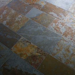 Naturstein Fliese Wandfliese Bodenfliese Schiefer Brasil Multicolor - Muster | Schieferfliesen | BRASIL MULTICOLOR - ca. 20 x 20 cm - Muster | Afrika Naturstein