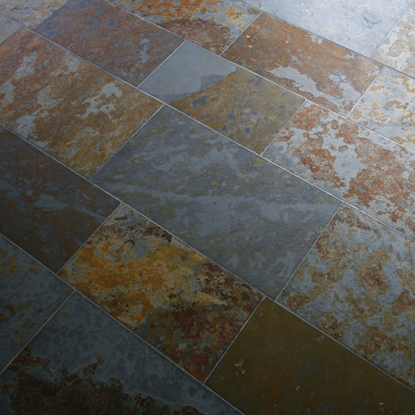 Naturstein Fliese Wandfliese Bodenfliese Schiefer Brasil Multicolor - Muster | Schieferfliesen | BRASIL MULTICOLOR - ca. 20 x 20 cm - Muster | Afrika Naturstein
