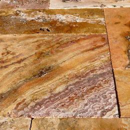  - Muster | Fliesen | TRAVERTIN SCABAS (ANTIK GOLD) | getrommelt - ca. 20 x 20 cm - Muster | Afrika Naturstein