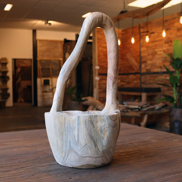  - Kleines Dekokörbchen aus Teakholz - Körbchen 3 - Badgestaltung | Afrika Naturstein