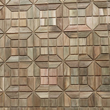 Holzverblender aus Teakholz von RETRO, natürliche Holzmaserung, handgefertigt, ideal für stilvolle Innenraumgestaltung