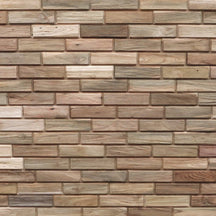 Holzverblender aus Teakholz, 21x6 cm, BRICK, dekoratives Verblendmaterial für Wandgestaltung, naturbelassen und robust