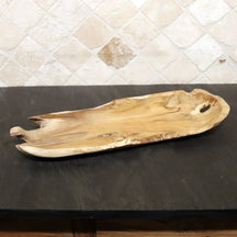 Schale aus Teak-Altholz in länglicher oder runder Form, ideal für Badgestaltung, natürliche Dekoration, handgefertigt