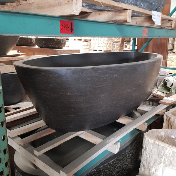  - AQUA Badewanne freistehend Blaustein - 180 x 90 x 58 cm - Badgestaltung | Afrika Naturstein