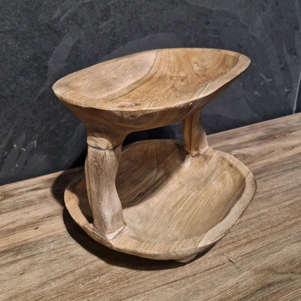  - Etagere - Schale aus recyceltem Teakholz - Badgestaltung | Afrika Naturstein
