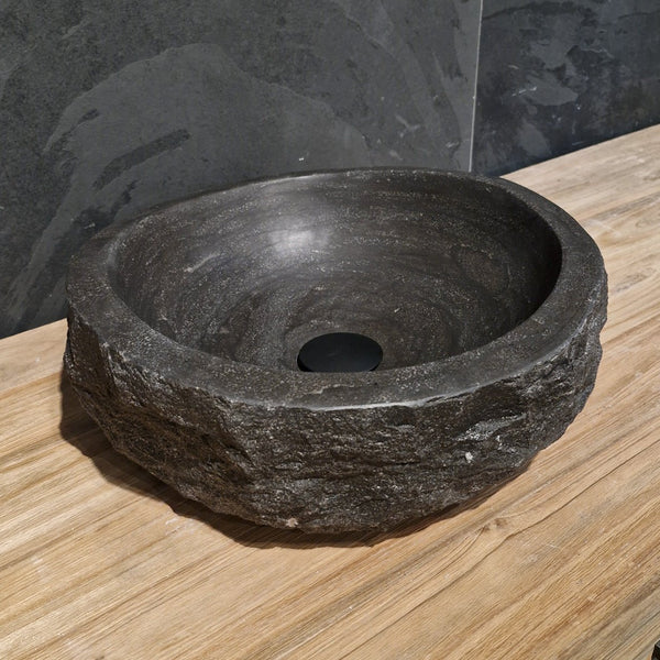 CAIRO Waschbecken Blaustein roh - CAIRO Waschbecken Blaustein roh - 45 x 45 x 13 - 15 cm - Badgestaltung | Afrika Naturstein