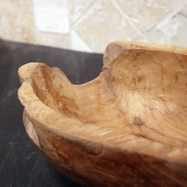  - Dekoschale länglich aus Teak Altholz, 7 oder 12 cm hoch - B 60 x H 7 x L 20 cm - Badgestaltung | Afrika Naturstein