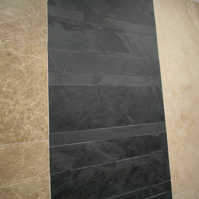  - Schiefer Verblender | MUSTANG BLACK SLATE - 60 x 15 x 1.0 cm - Verblender | Afrika Naturstein
