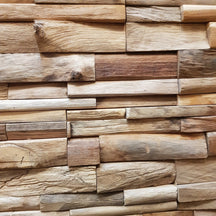 Teakholz-Holzpaneele 2x3x5 cm als Verblender von SEAWOOD, natürliche Holzstruktur, dekorative Wandverkleidung