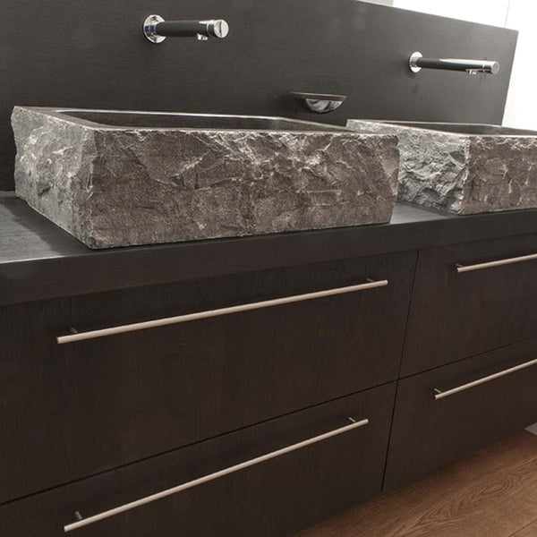  - OSLO Waschtisch Blaustein Roh 60 x 40 x 13 cm - Badgestaltung | Afrika Naturstein