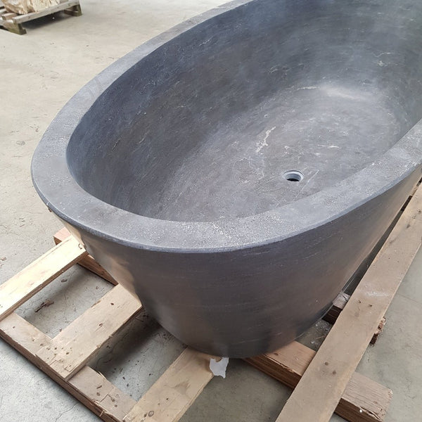  - AQUA Badewanne freistehend Blaustein - 180 x 90 x 58 cm - Badgestaltung | Afrika Naturstein