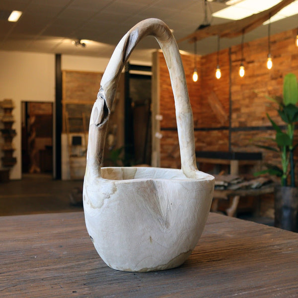  - Kleines Dekokörbchen aus Teakholz - Körbchen 1 - Badgestaltung | Afrika Naturstein