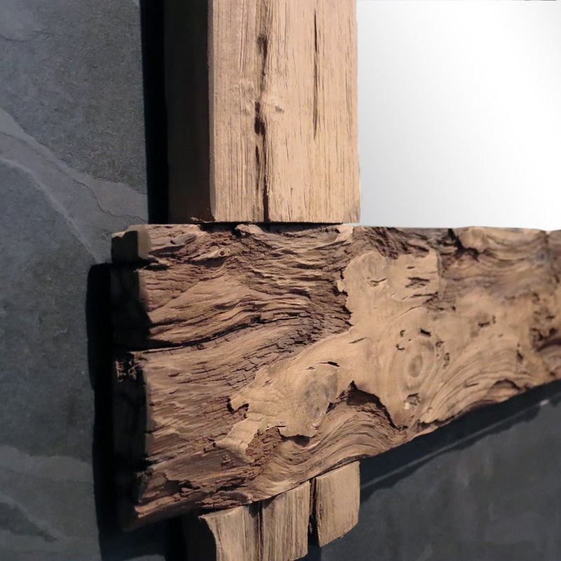  - EROSI Spiegel Teakholz 130 x 90 cm, Einzelstück - Badgestaltung | Afrika Naturstein