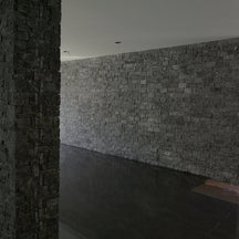 Schwarzer Rocks Verblender aus Kalkstein, Naturstein, für Wandgestaltung, detailreiche Oberfläche, hochwertiges Baumaterial