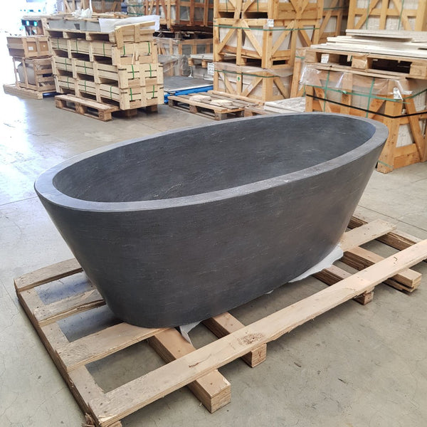  - AQUA Badewanne freistehend Blaustein - 180 x 90 x 58 cm - Badgestaltung | Afrika Naturstein