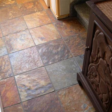 Naturstein Fliese Wandfliese Bodenfliese Schiefer Afrika Multicolor gesägt quadratisch - Muster | Schieferfliesen | AFRIKA MULTICOLOR | Gesägt - ca. 20 x 20 cm - Muster | Afrika Naturstein