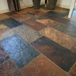 Schieferfliesen für Wand und Boden Rich Autumn spaltrau naturbelassen - Schieferfliesen | RICH AUTUMN - 40 x 40 x 1.2 - 1.8 cm - Fliesen | Afrika Naturstein