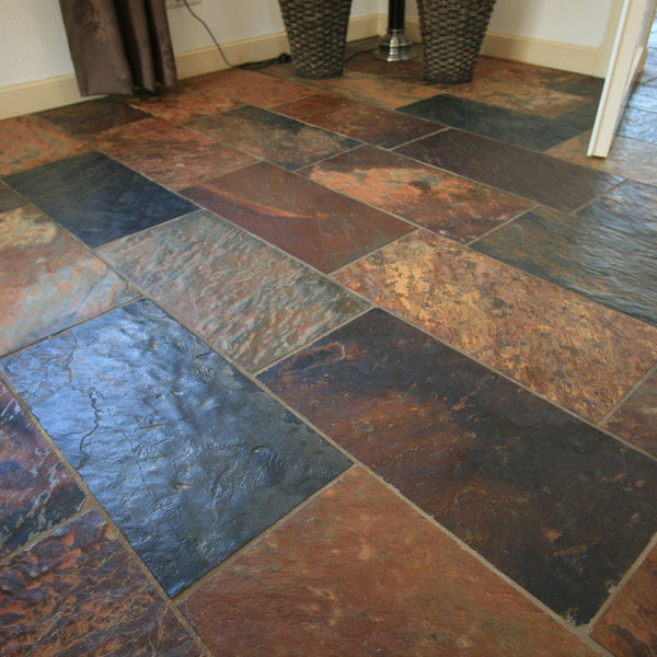 Schieferfliesen für Wand und Boden Rich Autumn spaltrau naturbelassen - Schieferfliesen | RICH AUTUMN - 40 x 40 x 1.2 - 1.8 cm - Fliesen | Afrika Naturstein