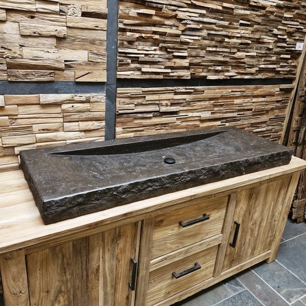  - BILBAO Waschtisch Blaustein Roh - 156 x 50 x 10 cm - Badgestaltung | Afrika Naturstein