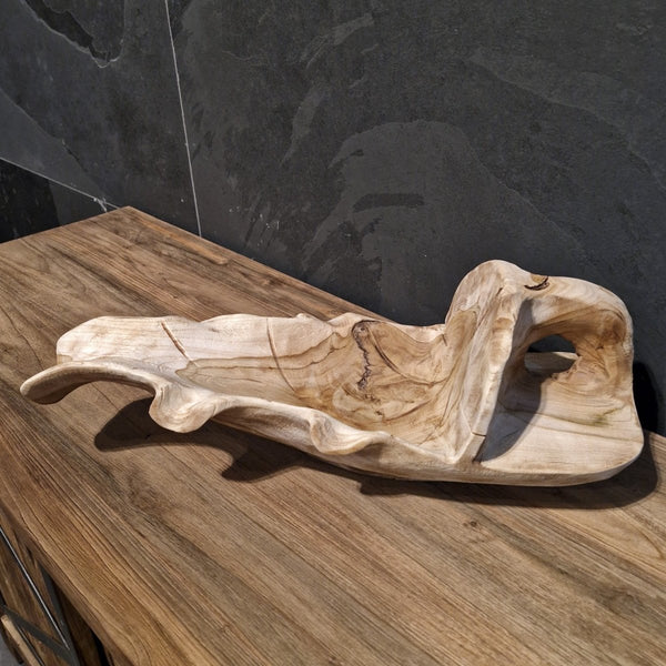  - BLATT - Schale aus recyceltem Teakholz - 5 - Badgestaltung | Afrika Naturstein