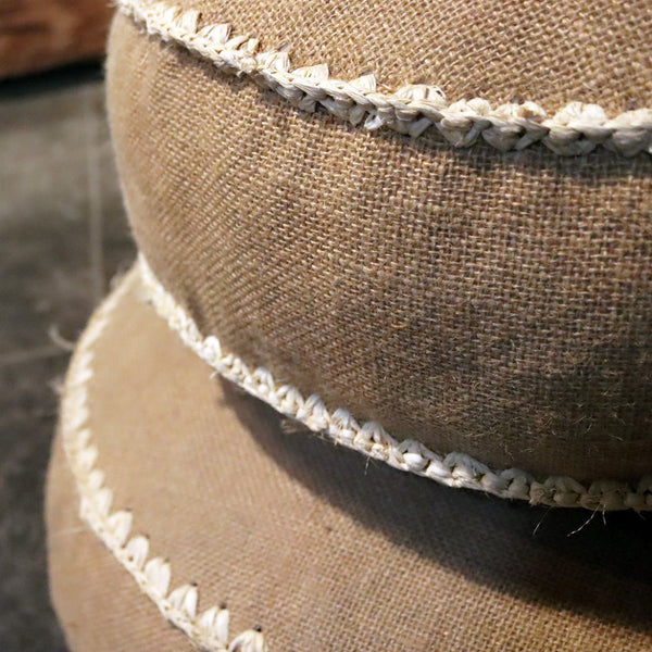  - Pouf Sitzkissen aus Sisal/Jute in verschiedenen Größen - Groß - L 55 x B 55 x H 30 cm - Badgestaltung | Afrika Naturstein