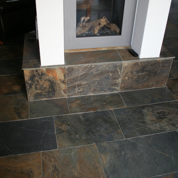 Naturstein Wandfliesen Bodenfliesen Schiefer Rustique Rosttöne - Schieferfliesen | RUSTIQUE - 40 x 40 x 1,2 - 1,8 cm - Fliesen | Afrika Naturstein