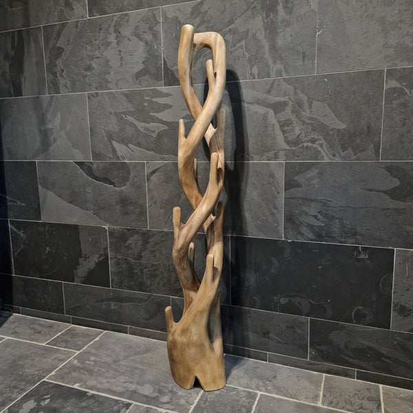  - Kleiderständer aus recyceltem Teakholz - Hell - Einzel - Badgestaltung | Afrika Naturstein