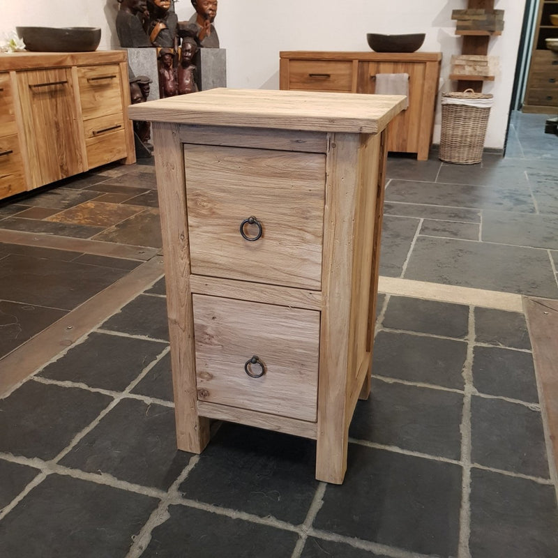 Unterschrank Teak Nachttisch Flurschrank - BANTAM 3 | Flurschrank | 46 x 43 x 80 cm - Badgestaltung | Afrika Naturstein