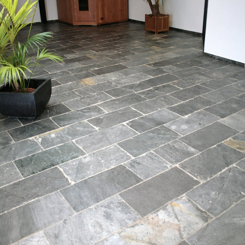 Naturstein Fliese Wandfliese Bodenfliese Quarzit Silver Grey - Muster | Quarzitfliesen | QUARZIT SILVER GREY | Gespalten - ca. 20 x 20 cm - Muster | Afrika Naturstein