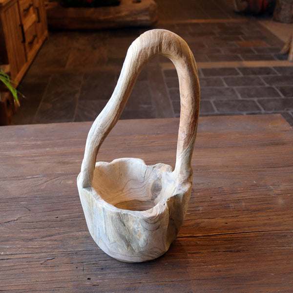  - Kleines Dekokörbchen aus Teakholz - Körbchen 3 - Badgestaltung | Afrika Naturstein