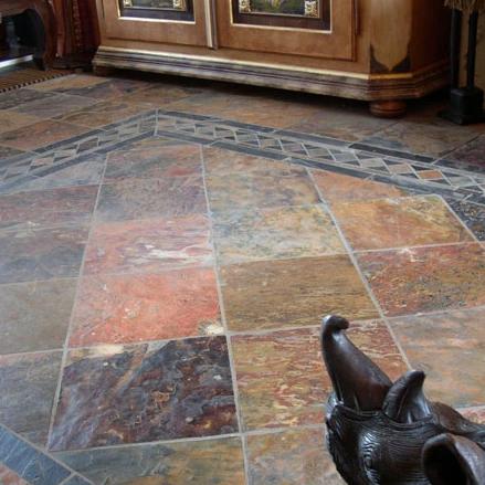 Schiefer Platten Fliesen Afrika Multicolor gesägt - Muster | Schieferfliesen | AFRIKA MULTICOLOR | Gesägt - ca. 20 x 20 cm - Muster | Afrika Naturstein