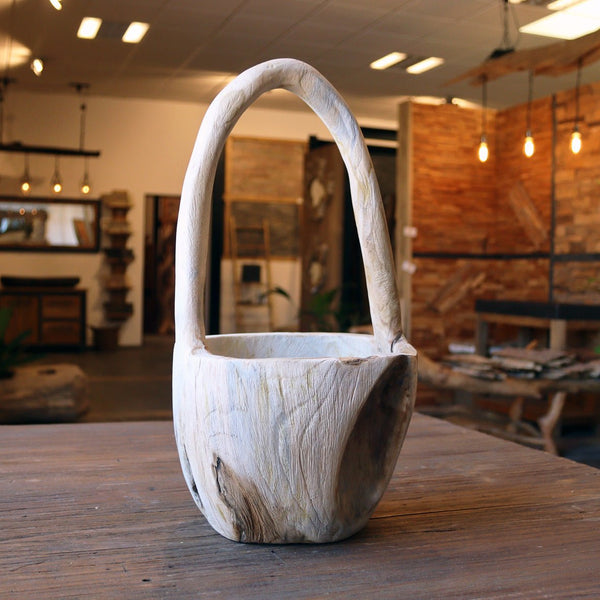  - Kleines Dekokörbchen aus Teakholz - Körbchen 2 - Badgestaltung | Afrika Naturstein