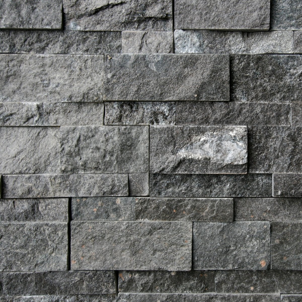 Verblender - Wandverblender - Wandverkleidung - Riemchen - Naturstein - Echtstein - Quarzit - Karbon - Black - 10 - Naturstein Verblender | Quarzit Karbon Black - Verblender | Afrika Naturstein